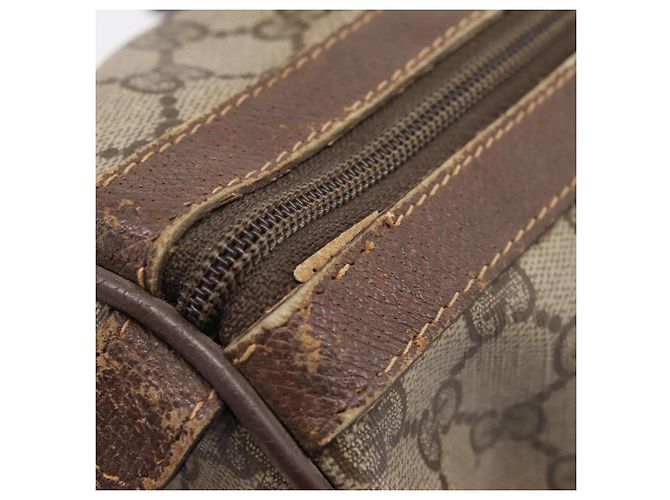 Borsa a mano GUCCI GG Supreme Web Sherry Line PVC Beige Gold 40 02 007 Auth 207408 D'oro - vista 7