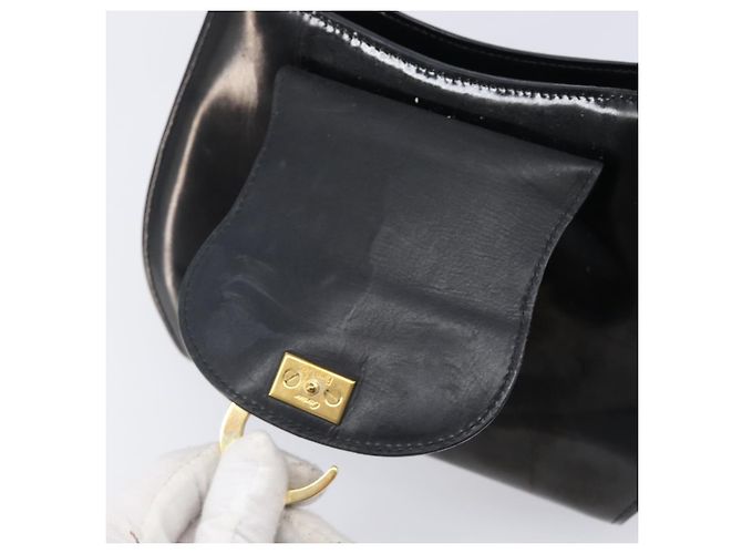 Borsa Cartier PANTHERE Pelle verniciata Nero Oro Auth bs37451 D'oro - vista 22