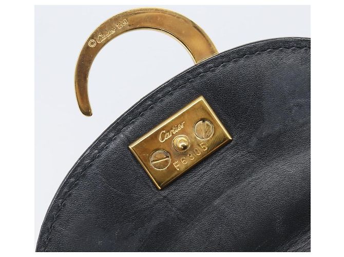 Borsa Cartier PANTHERE Pelle verniciata Nero Oro Auth bs37451 D'oro - vista 23