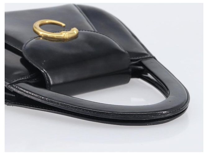 Borsa Cartier PANTHERE Pelle verniciata Nero Oro Auth bs37451 D'oro - vista 7