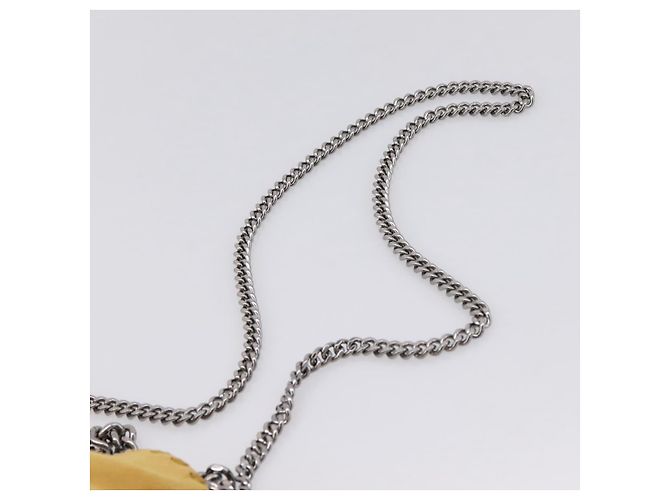 Stella Mc Cartney Borsa Stella McCartney Chain Falabella Polyester 2way Yellow 371223 Auth 207413A Argento Giallo - vista 14