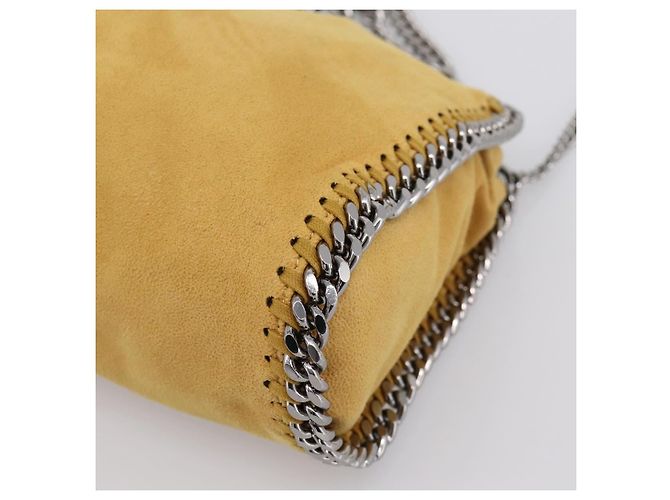Stella Mc Cartney Borsa Stella McCartney Chain Falabella Polyester 2way Yellow 371223 Auth 207413A Argento Giallo - vista 15
