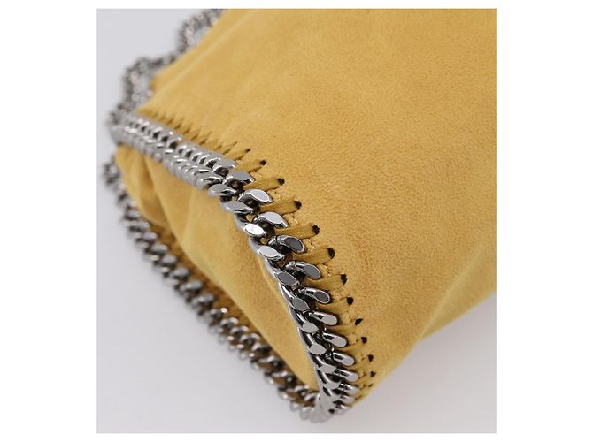 Stella Mc Cartney Borsa Stella McCartney Chain Falabella Polyester 2way Yellow 371223 Auth 207413A Argento Giallo - vista 16