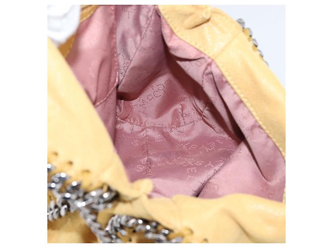 Stella Mc Cartney Borsa Stella McCartney Chain Falabella Polyester 2way Yellow 371223 Auth 207413A Argento Giallo - vista 21