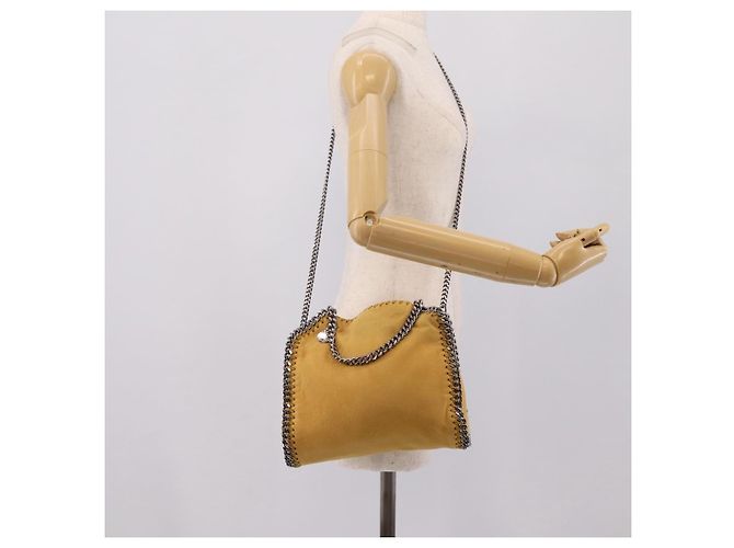 Stella Mc Cartney Borsa Stella McCartney Chain Falabella Polyester 2way Yellow 371223 Auth 207413A Argento Giallo - vista 24