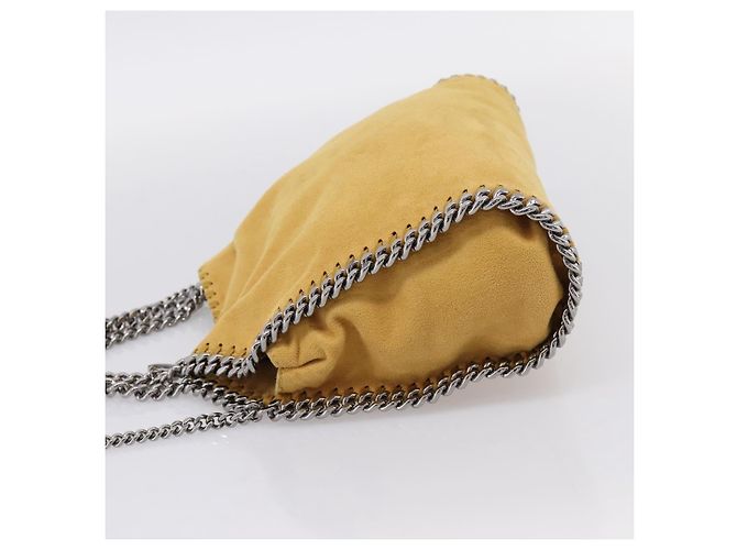Stella Mc Cartney Borsa Stella McCartney Chain Falabella Polyester 2way Yellow 371223 Auth 207413A Argento Giallo - vista 3