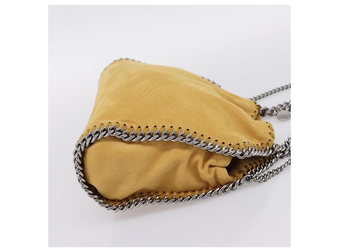 Stella Mc Cartney Borsa Stella McCartney Chain Falabella Polyester 2way Yellow 371223 Auth 207413A Argento Giallo - vista 4
