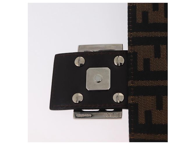 Borsa a Tracolla FENDI Zucca Canvas Mamma Baguette Nero Argento Auth BA16204V - vista 22