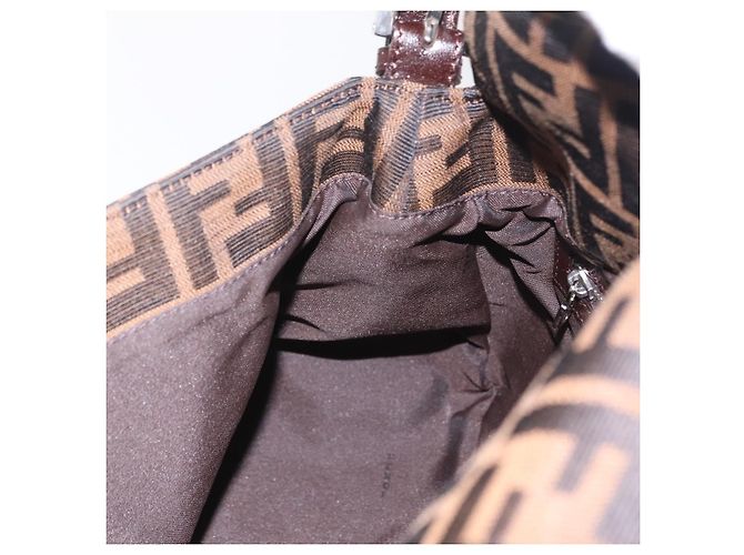 Borsa a Tracolla FENDI Zucca Canvas Mamma Baguette Nero Argento Auth BA16204V - vista 27