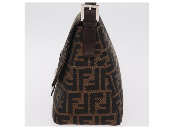 Borsa a Tracolla FENDI Zucca Canvas Mamma Baguette Nero Argento Auth BA16204V - vista 3