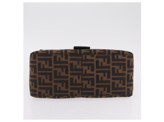 Borsa a Tracolla FENDI Zucca Canvas Mamma Baguette Nero Argento Auth BA16204V - vista 5
