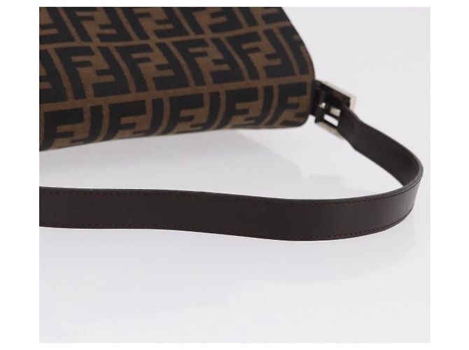 Borsa a Tracolla FENDI Zucca Canvas Mamma Baguette Nero Argento Auth BA16204V - vista 6