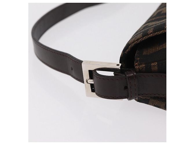 Borsa a Tracolla FENDI Zucca Canvas Mamma Baguette Nero Argento Auth BA16204V - vista 8