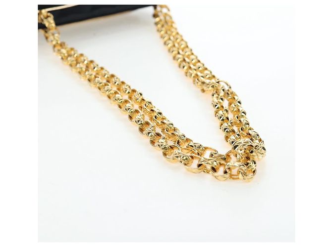 Borsa a tracolla CHANEL Matelasse con catena in raso nero e oro CC Auth BA15768SAM D'oro - vista 7
