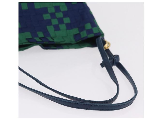 Borsa a tracolla Bottega Veneta INTRECCIATO Canvas Green Gold Auth 206749 - vista 10