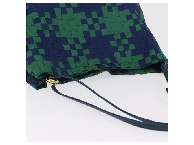 Borsa a tracolla Bottega Veneta INTRECCIATO Canvas Green Gold Auth 206749 - vista 14