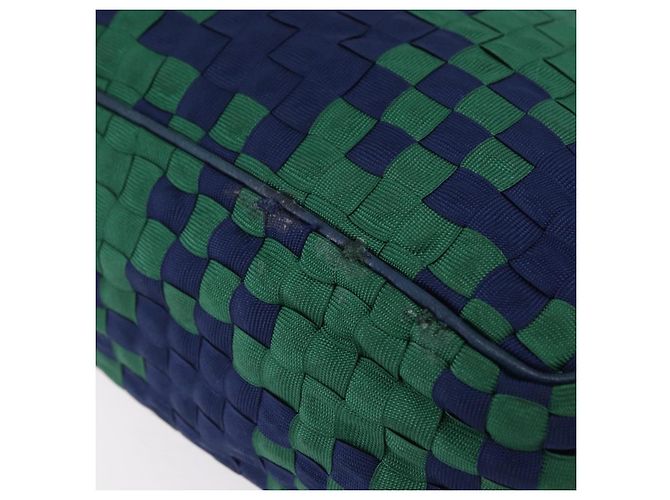 Borsa a tracolla Bottega Veneta INTRECCIATO Canvas Green Gold Auth 206749 - vista 20