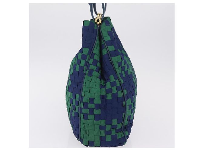 Borsa a tracolla Bottega Veneta INTRECCIATO Canvas Green Gold Auth 206749 - vista 6
