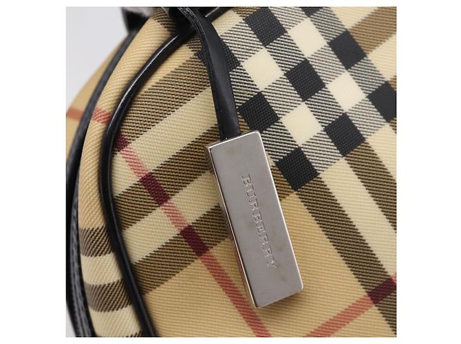 BURBERRY Nova Check Handtasche PVC Beige Silver Auth 205260A Silber - Ansicht 10
