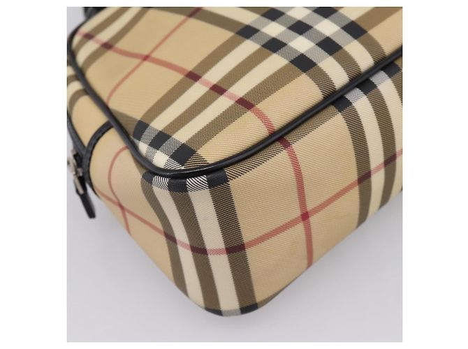BURBERRY Nova Check Handtasche PVC Beige Silver Auth 205260A Silber - Ansicht 15