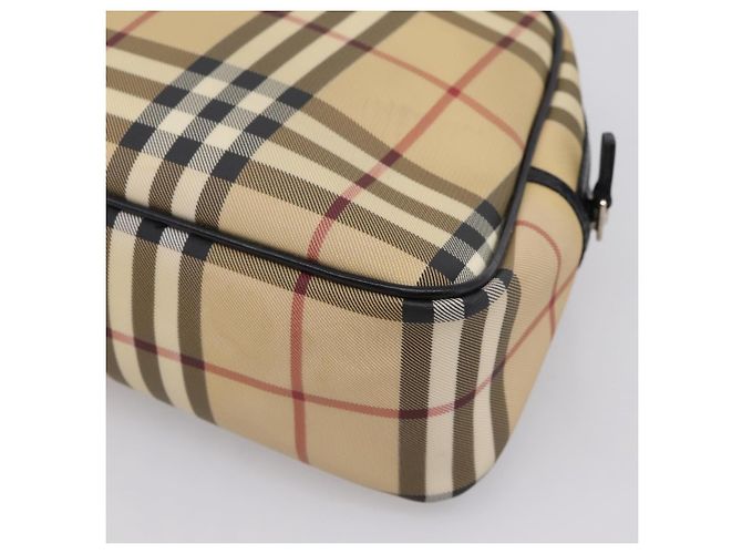 BURBERRY Nova Check Handtasche PVC Beige Silver Auth 205260A Silber - Ansicht 16