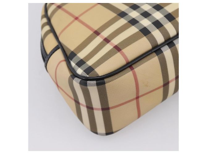 BURBERRY Nova Check Handtasche PVC Beige Silver Auth 205260A Silber - Ansicht 17