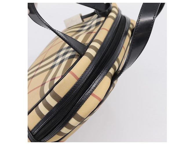BURBERRY Nova Check Handtasche PVC Beige Silver Auth 205260A Silber - Ansicht 6