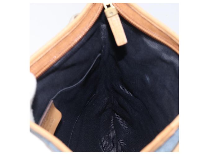 Borsa a tracolla Salvatore Ferragamo Gancini Canvas Blue Gold Tone Auth BA16108 - vista 23