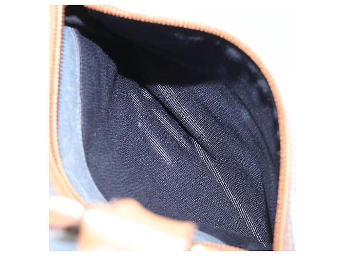 Borsa a tracolla Salvatore Ferragamo Gancini Canvas Blue Gold Tone Auth BA16108 - vista 26