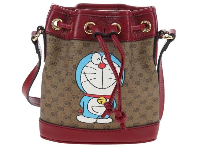 GUCCI Micro GG Supreme Doraemon Collaboration Tasche PVC 647801 Auth ar14325SAM Beige Golden - Ansicht 13