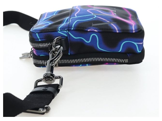 Bolso de hombro VALENTINO Canvas Black Silver Auth ar14306M Negro Plata - vista 3