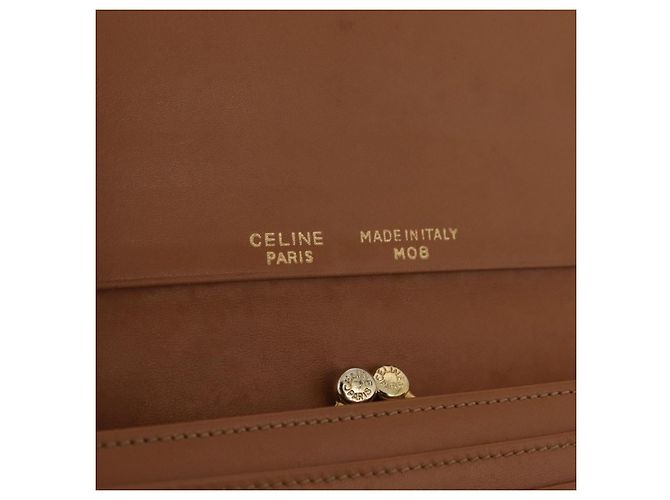 Céline Portafoglio lungo CELINE Macadam Canvas PVC Beige Gold Auth 205392A D'oro - vista 12