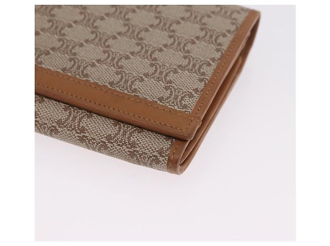 Céline Portafoglio lungo CELINE Macadam Canvas PVC Beige Gold Auth 205392A D'oro - vista 15