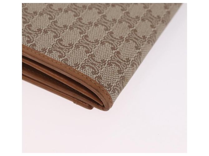 Céline Portafoglio lungo CELINE Macadam Canvas PVC Beige Gold Auth 205392A D'oro - vista 16