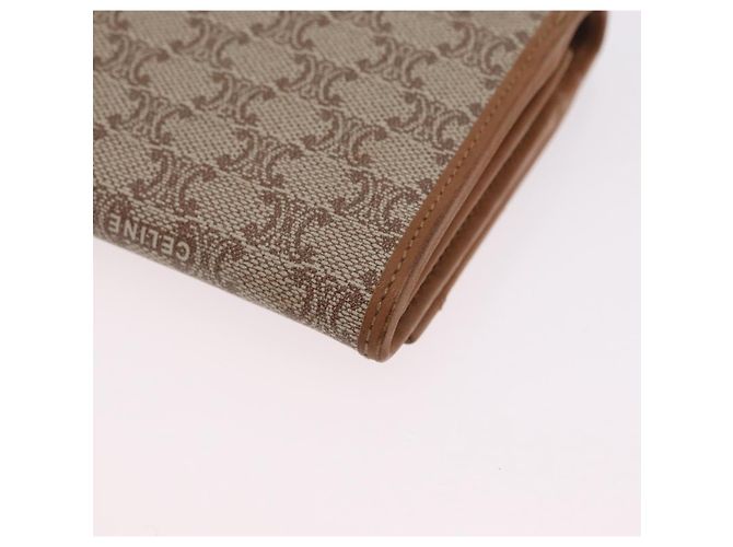 Céline Portafoglio lungo CELINE Macadam Canvas PVC Beige Gold Auth 205392A D'oro - vista 17