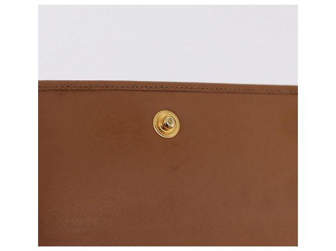 Céline Portafoglio lungo CELINE Macadam Canvas PVC Beige Gold Auth 205392A D'oro - vista 19