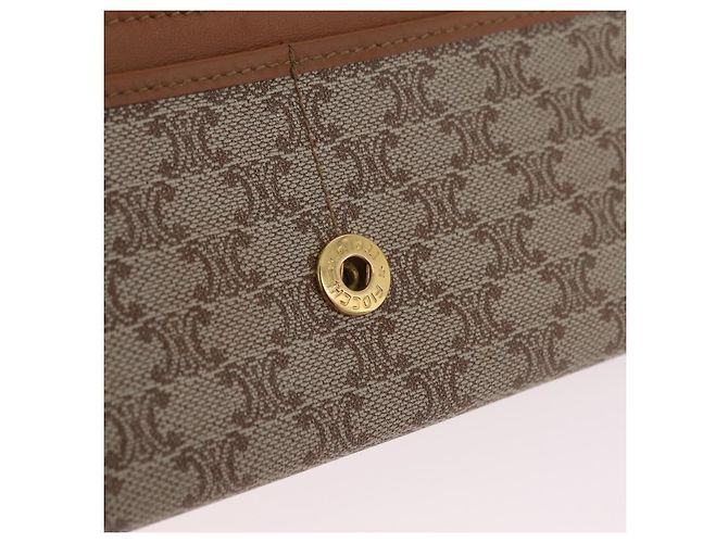 Céline Portafoglio lungo CELINE Macadam Canvas PVC Beige Gold Auth 205392A D'oro - vista 20