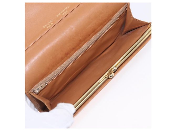 Céline Portafoglio lungo CELINE Macadam Canvas PVC Beige Gold Auth 205392A D'oro - vista 21