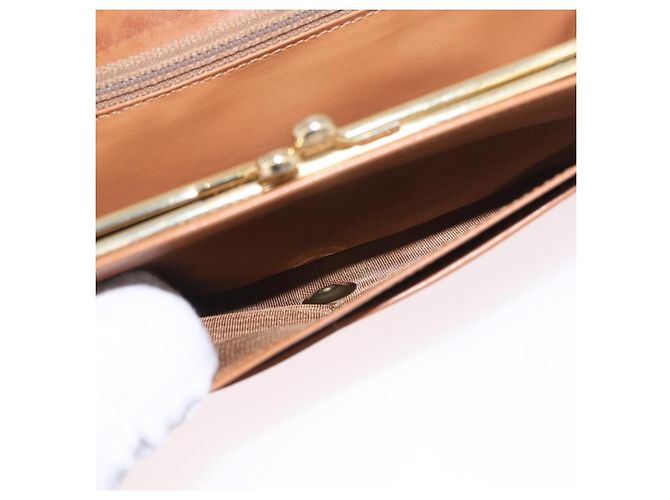 Céline Portafoglio lungo CELINE Macadam Canvas PVC Beige Gold Auth 205392A D'oro - vista 23