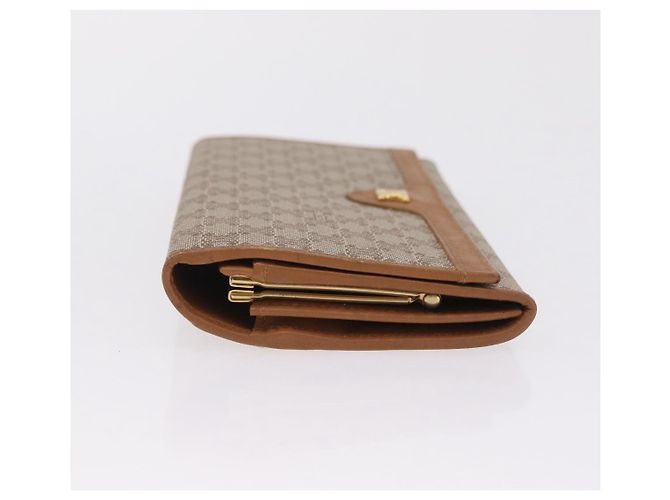 Céline Portafoglio lungo CELINE Macadam Canvas PVC Beige Gold Auth 205392A D'oro - vista 4