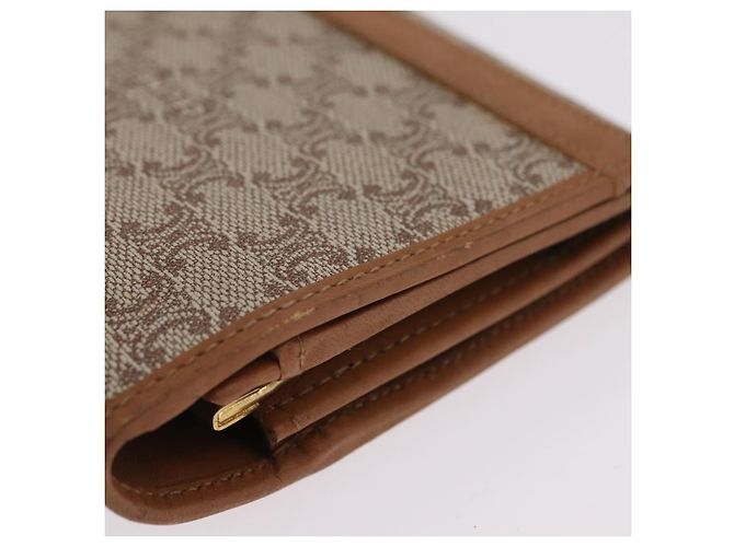 Céline Portafoglio lungo CELINE Macadam Canvas PVC Beige Gold Auth 205392A D'oro - vista 5
