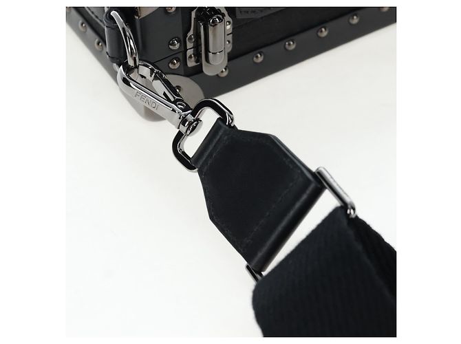 Bolso de Mano FENDI Zucca Canvas 2way Negro Marrón Auth 204492SAM Castaño - vista 15