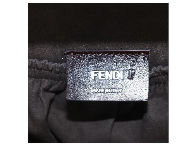 Bolso de Mano FENDI Zucca Canvas 2way Negro Marrón Auth 204492SAM Castaño - vista 24