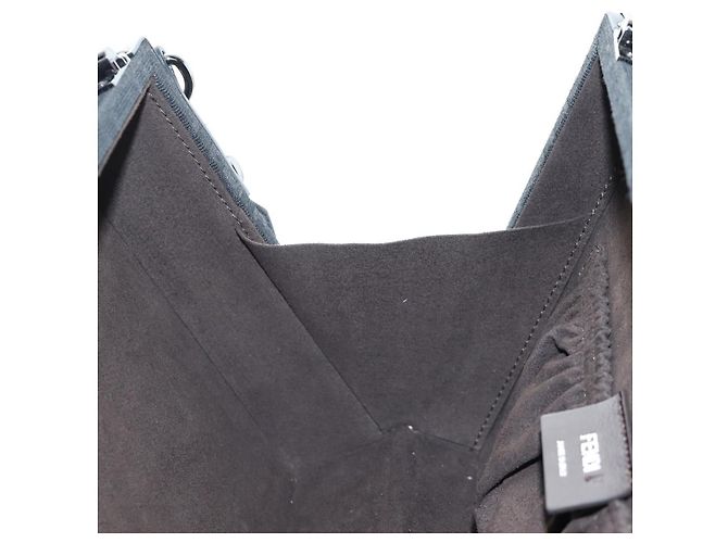 Bolso de Mano FENDI Zucca Canvas 2way Negro Marrón Auth 204492SAM Castaño - vista 25