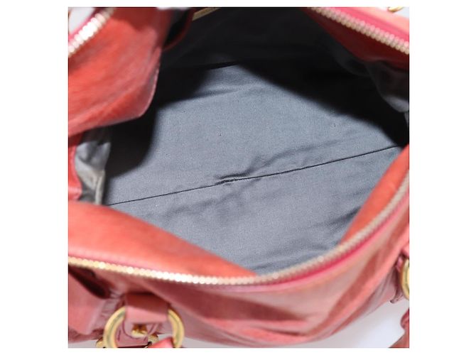 Bolsa de Mão Miu Miu em Couro 2way Rosa Tom Dourado Auth 167647M - vista 10