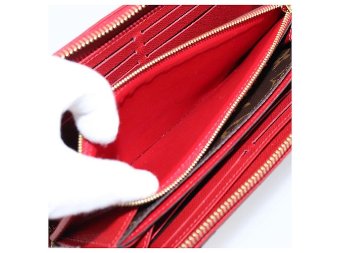 LOUIS VUITTON Monogram Sleys Zippy Wallet Long Wallet Red M61854 LV Auth 205323V Vermelho Monograma - vista 10