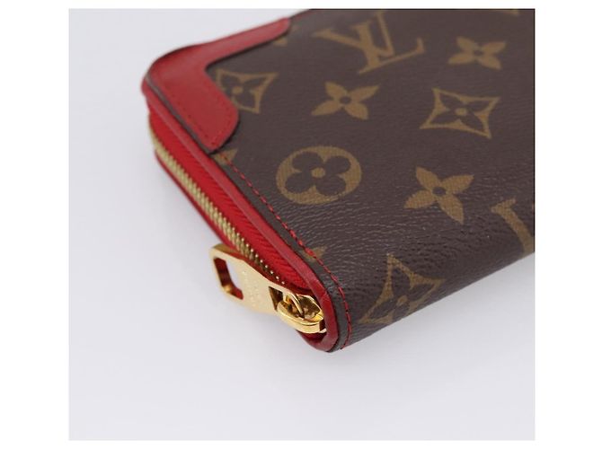 LOUIS VUITTON Monogram Sleys Zippy Wallet Long Wallet Red M61854 LV Auth 205323V Vermelho Monograma - vista 14