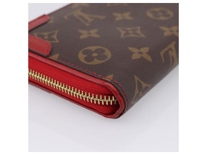 LOUIS VUITTON Monogram Sleys Zippy Wallet Long Wallet Red M61854 LV Auth 205323V Vermelho Monograma - vista 16