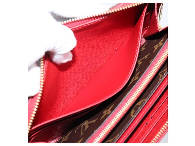 LOUIS VUITTON Monogram Sleys Zippy Wallet Long Wallet Red M61854 LV Auth 205323V Vermelho Monograma - vista 18