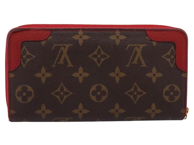 LOUIS VUITTON Monogram Sleys Zippy Wallet Long Wallet Red M61854 LV Auth 205323V Vermelho Monograma - vista 2